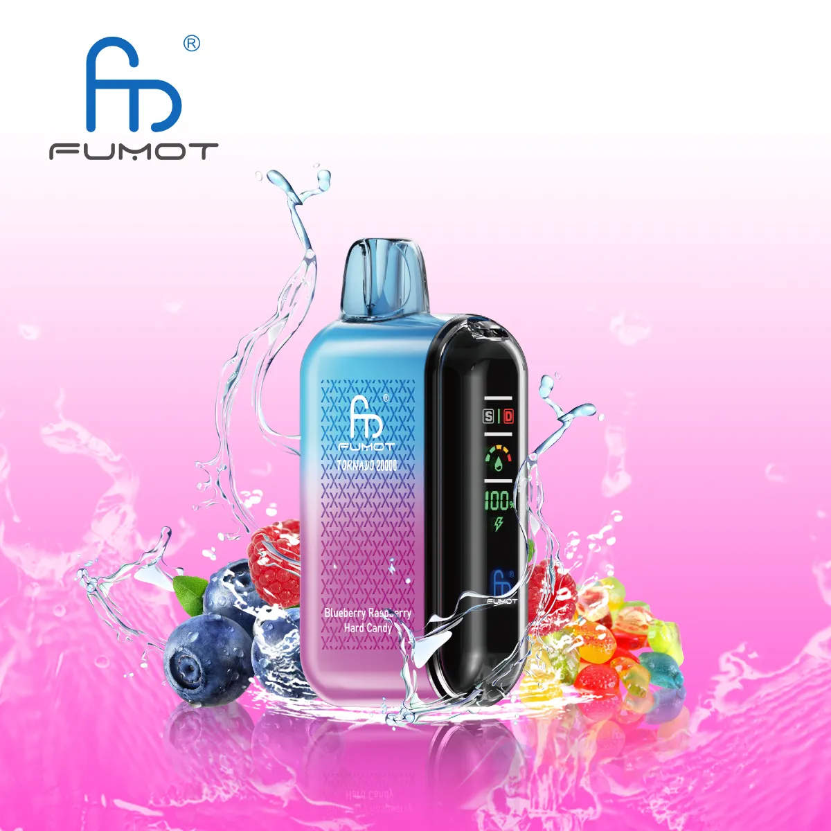 Fumot Tornado Blueberry Raspberry Disposable Vape device