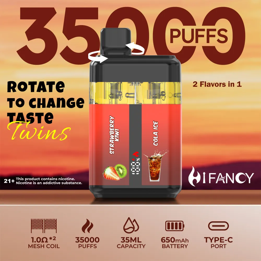 Hifancy Twins Puffar Strawberry Disposable Vape device detail