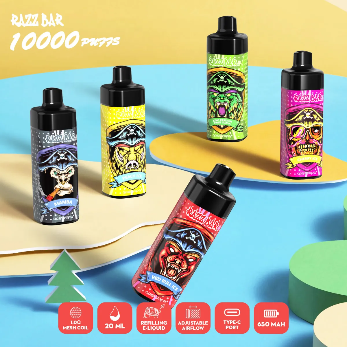 Razz Bar Puffs 5 Disposable Vape device
