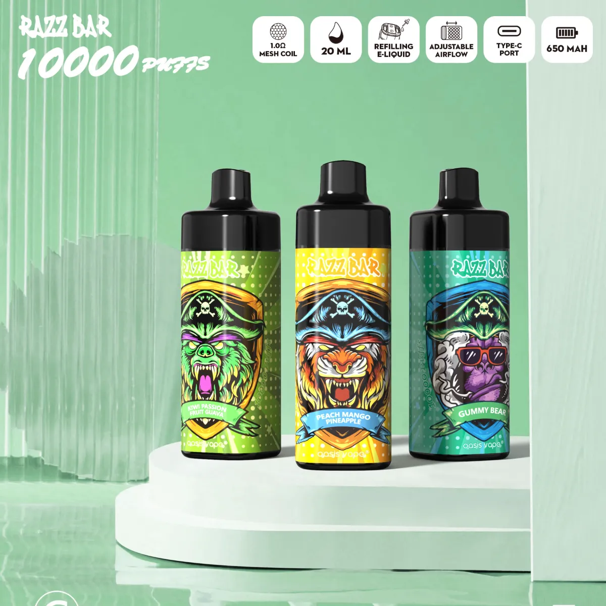 Razz Bar Puffs Display Disposable Vape device design
