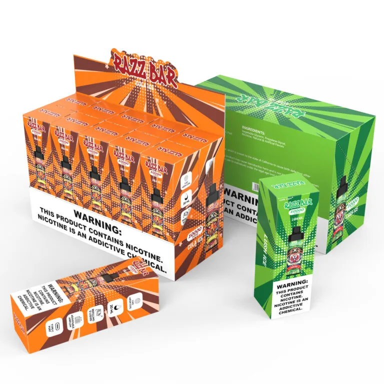 Razz Bar Puffs Package Disposable Vape device view