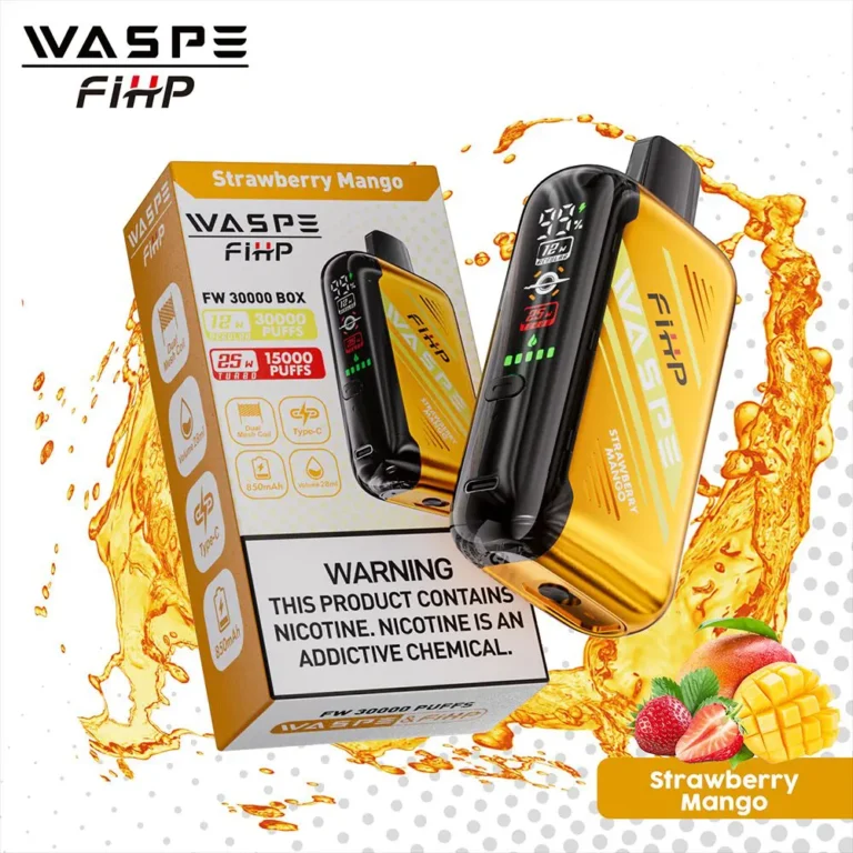 Waspe Puffs Strawberry Red Disposable Vape device