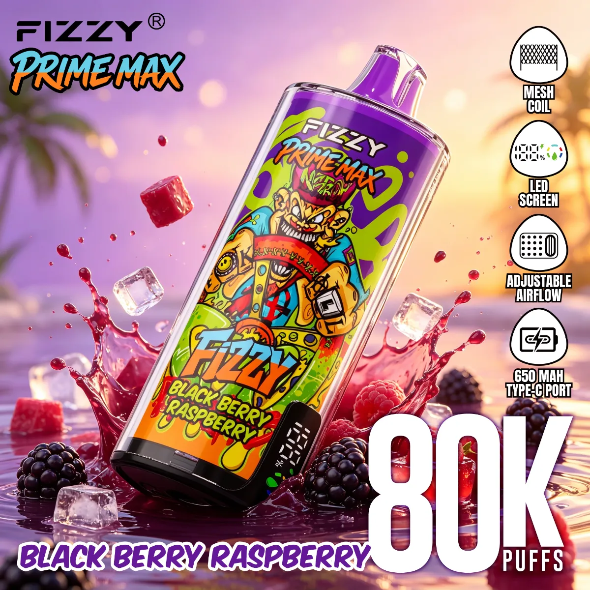 Fizzy 80k Prime Max Disposable Vape device design