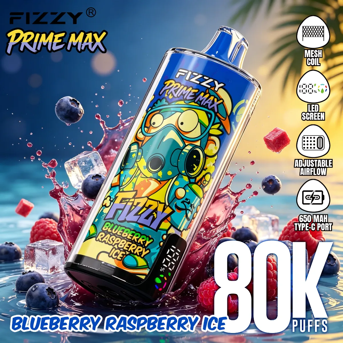 Fizzy 80k Prime Max Disposable Vape device view
