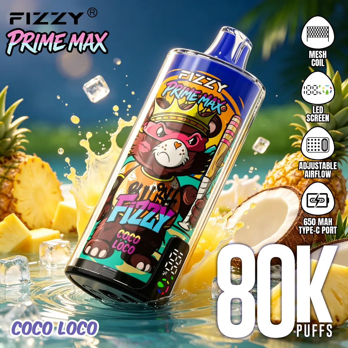 Fizzy 80k Prime Max Disposable Vape device variant
