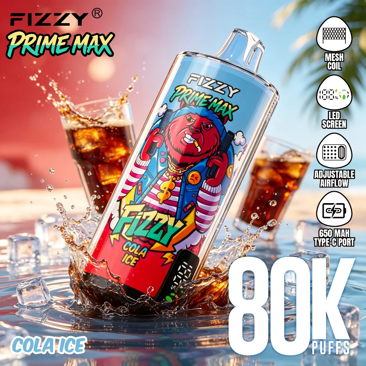Fizzy 80k Prime Max Disposable Vape device image