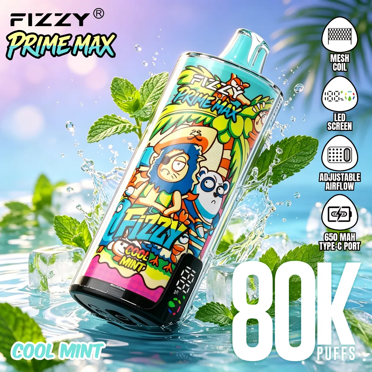Fizzy 80k Prime Max Disposable Vape device detail 2