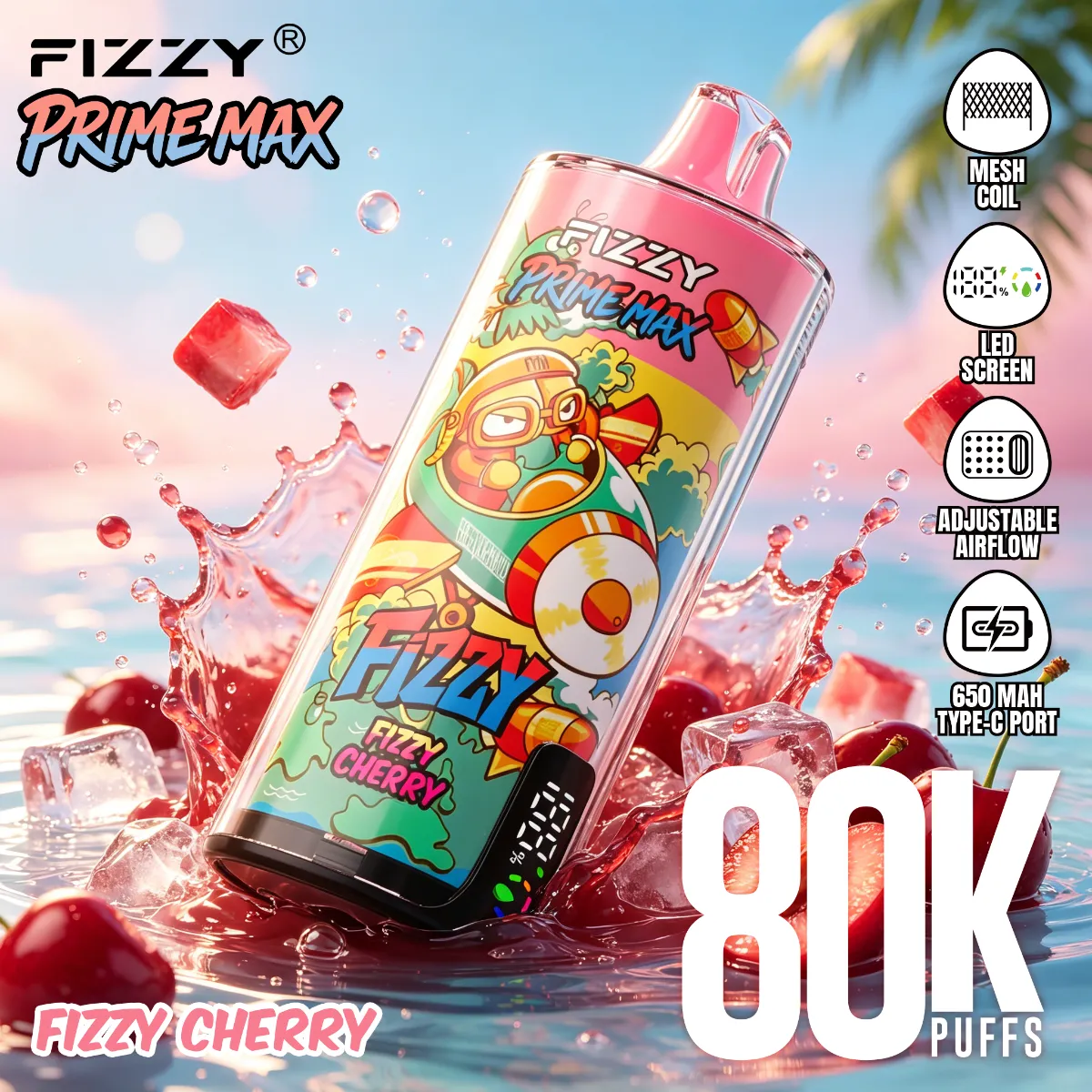 Fizzy 80k Prime Max Disposable Vape device design 2
