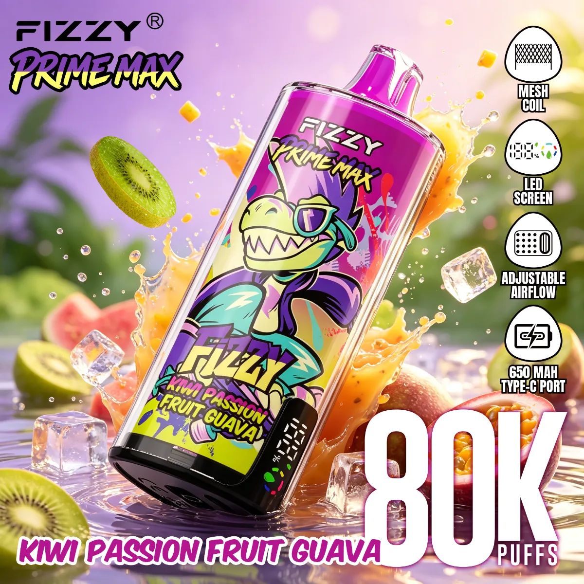 Fizzy 80k Prime Max Disposable Vape device view 2