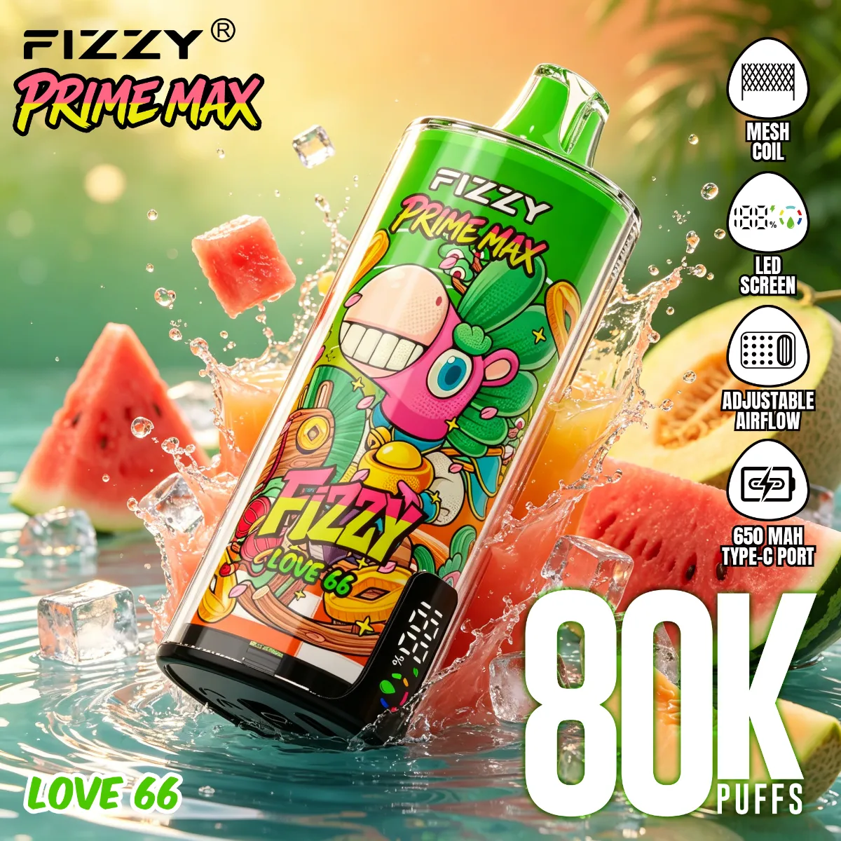 Fizzy 80k Prime Max Disposable Vape device image 2