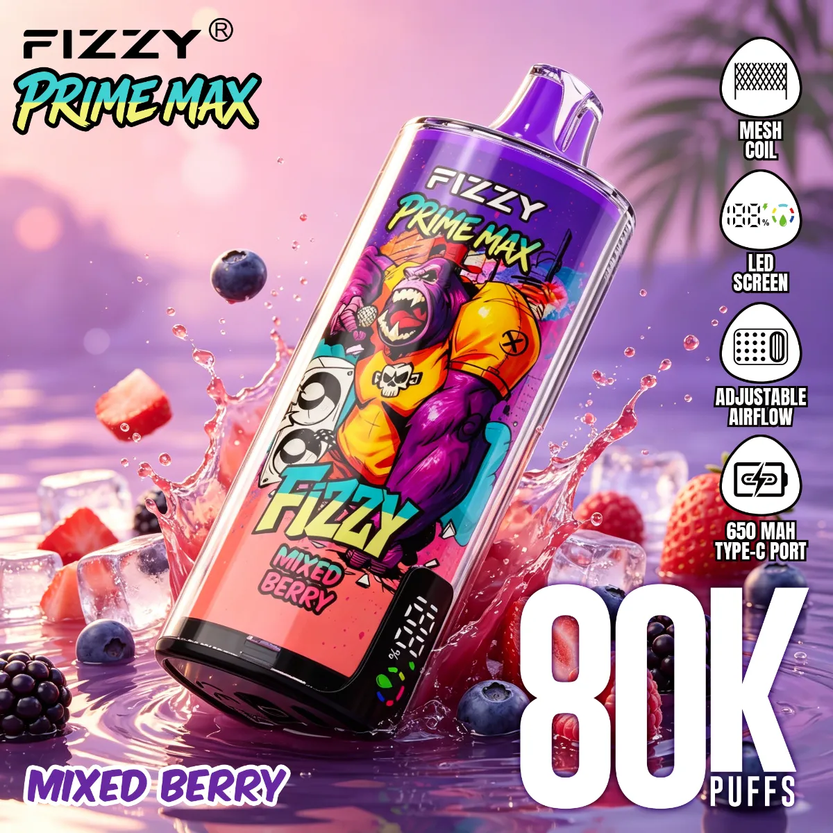 Fizzy 80k Prime Max Disposable Vape device detail 3