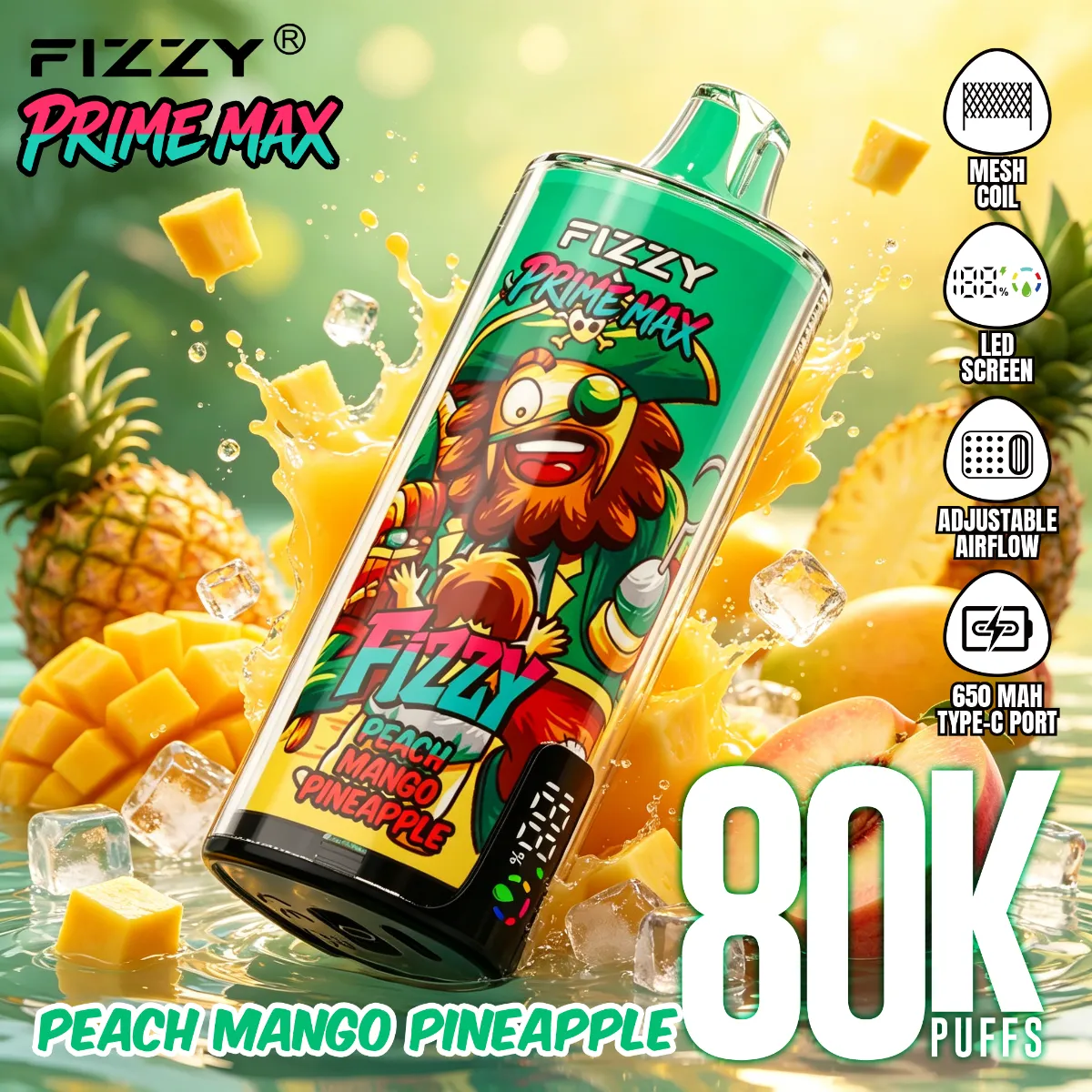 Fizzy 80k Prime Max Disposable Vape device design 3