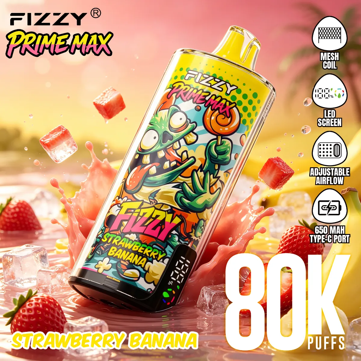 Fizzy 80k Prime Max Disposable Vape device detail 4