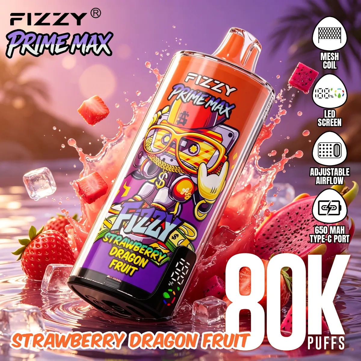 Fizzy 80k Prime Max Disposable Vape device design 4