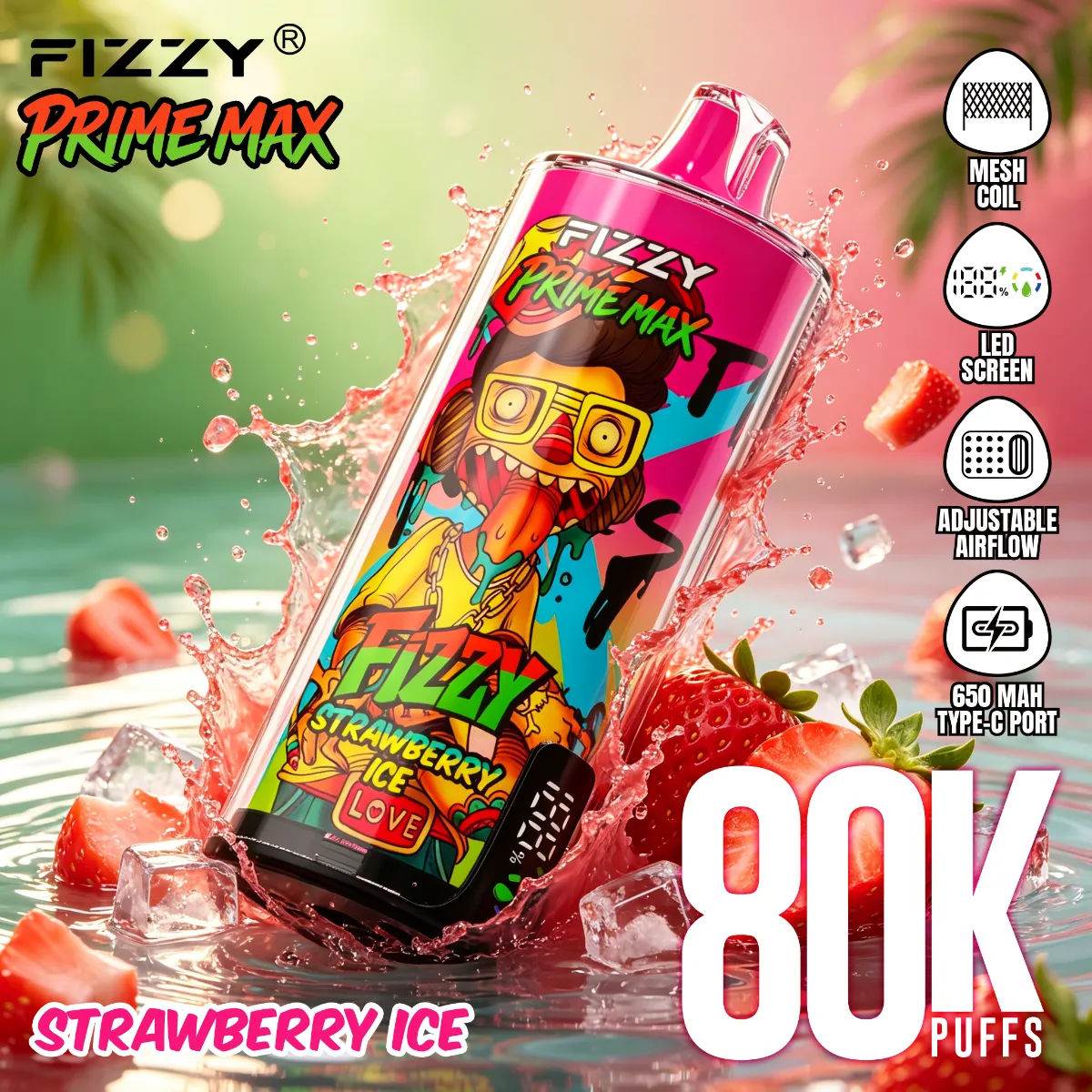 Fizzy 80k Prime Max Disposable Vape device view 4