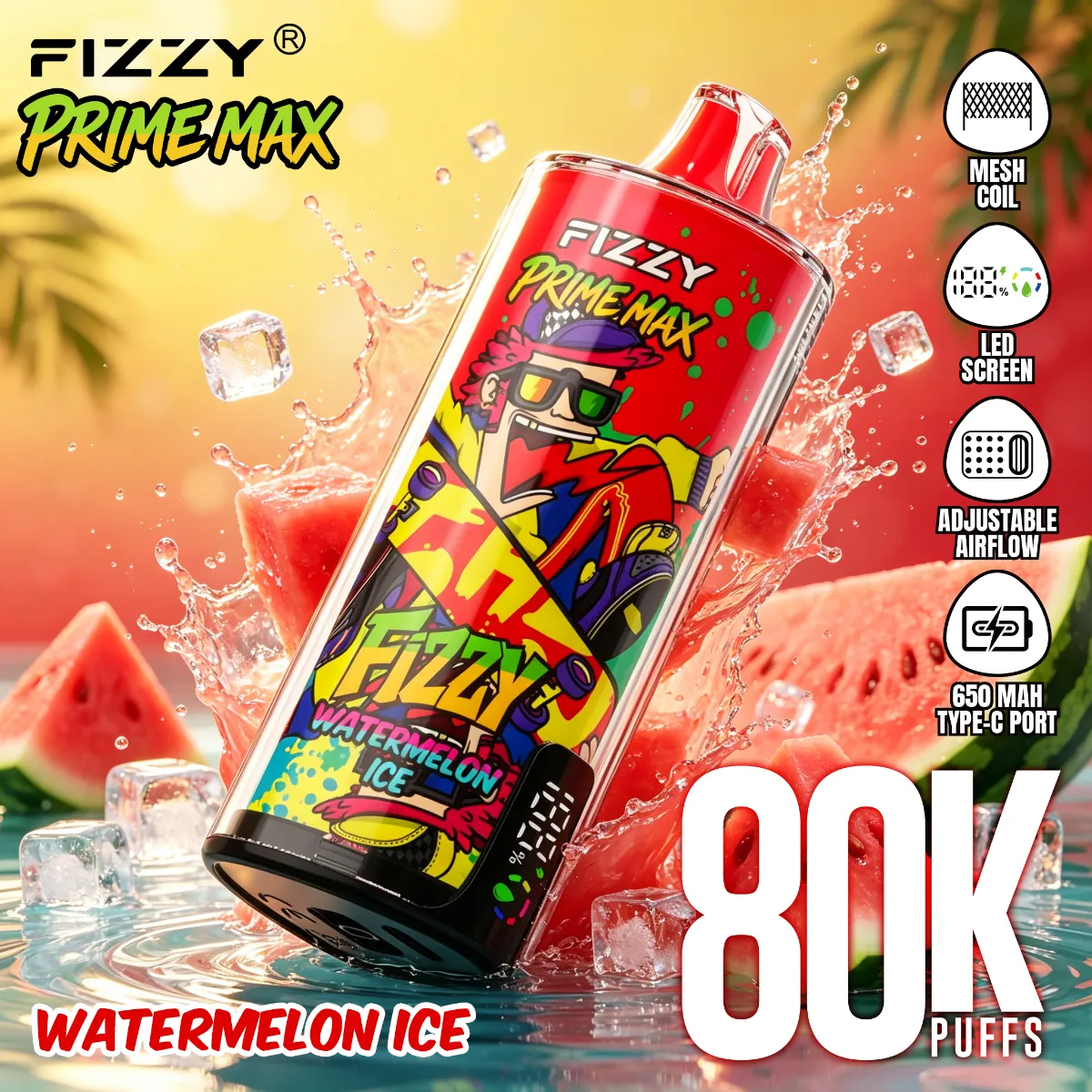 Fizzy 80k Prime Max Disposable Vape device detail
