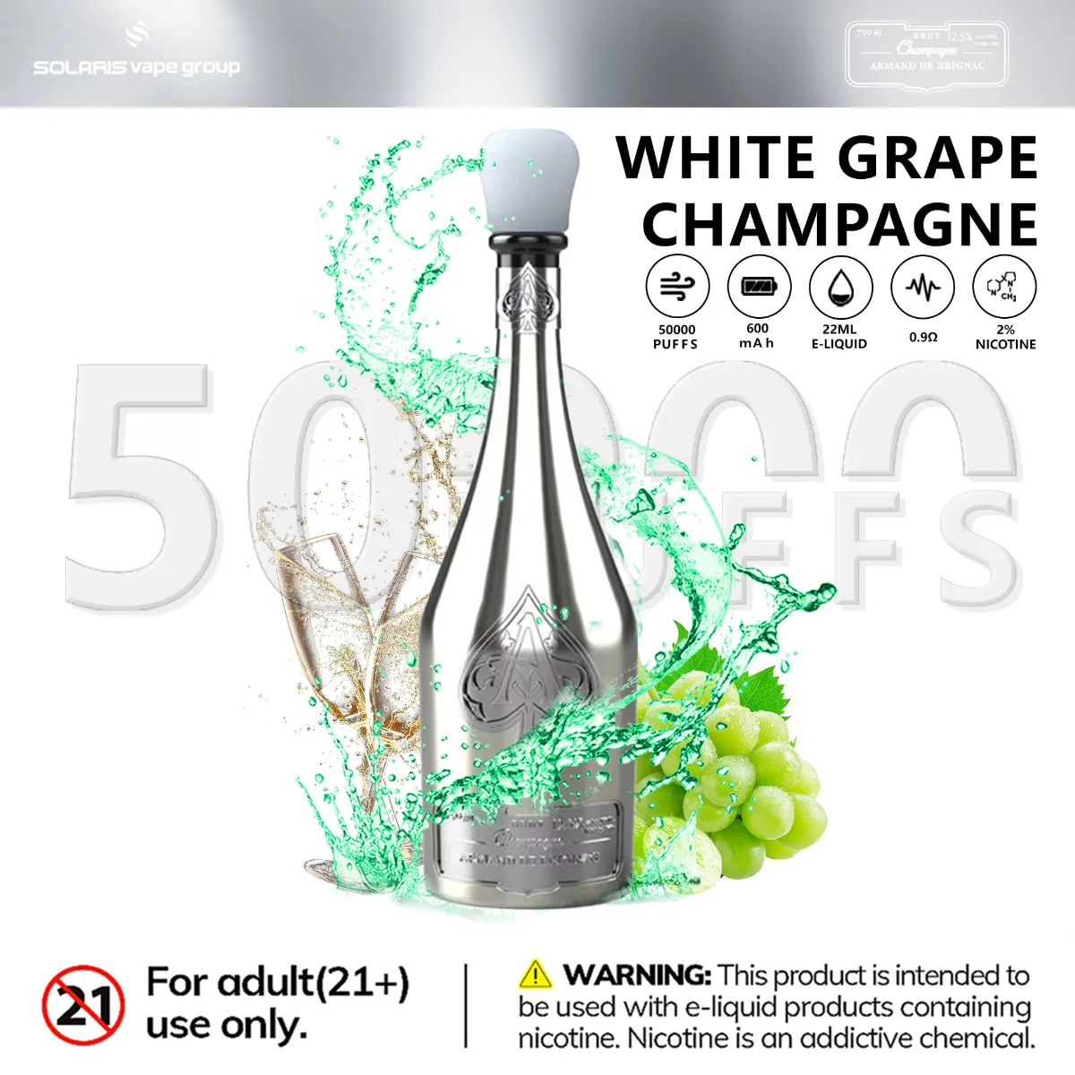 Solaris Champagne Vape 50k Disposable device design