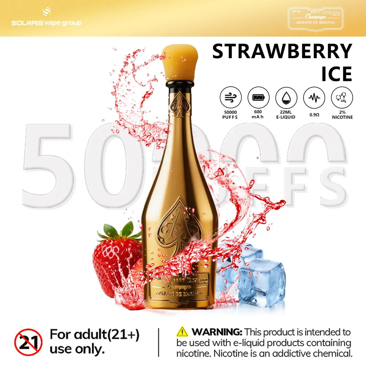 Solaris Champagne Vape 50k Disposable device detail