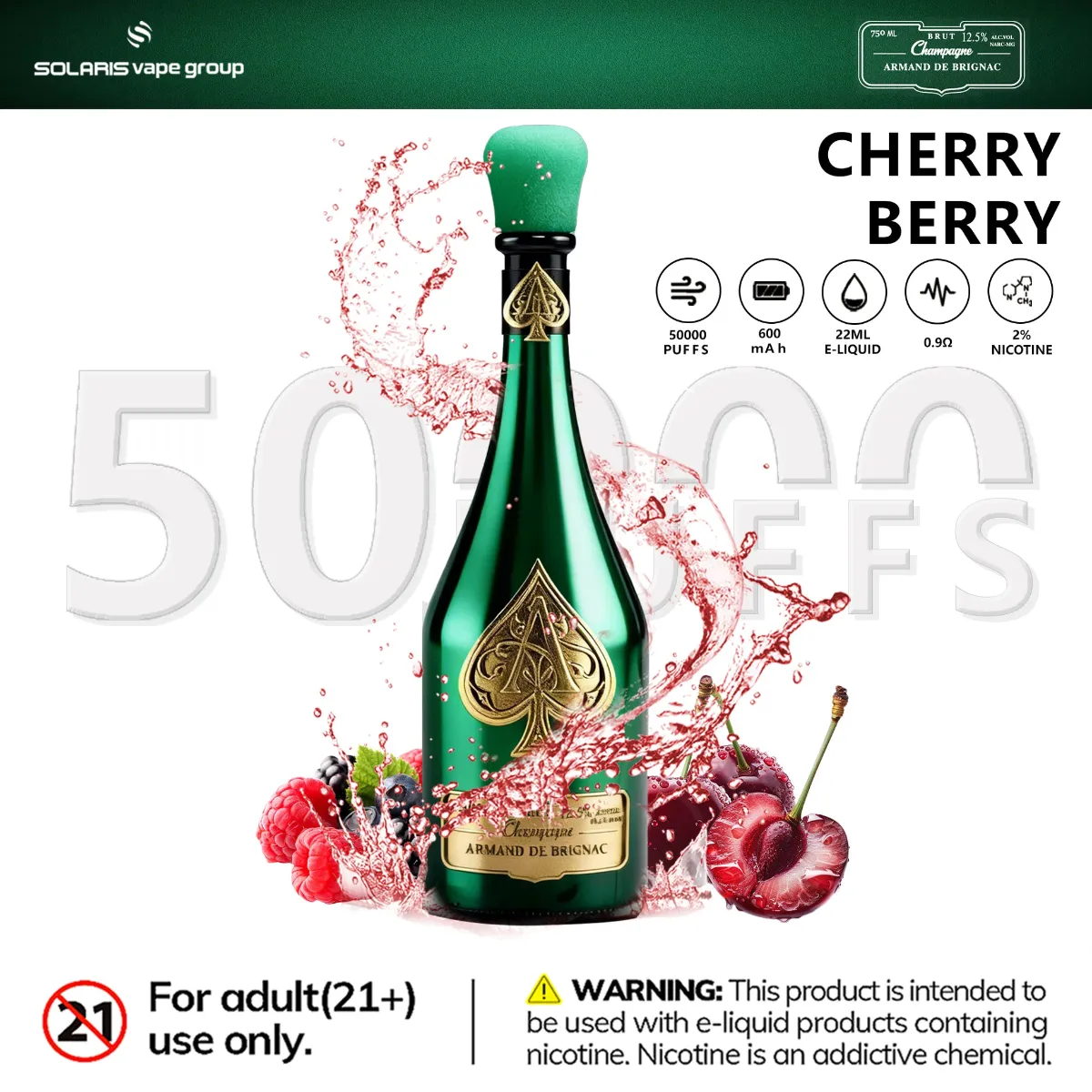 Solaris Champagne Vape 50k Disposable device image