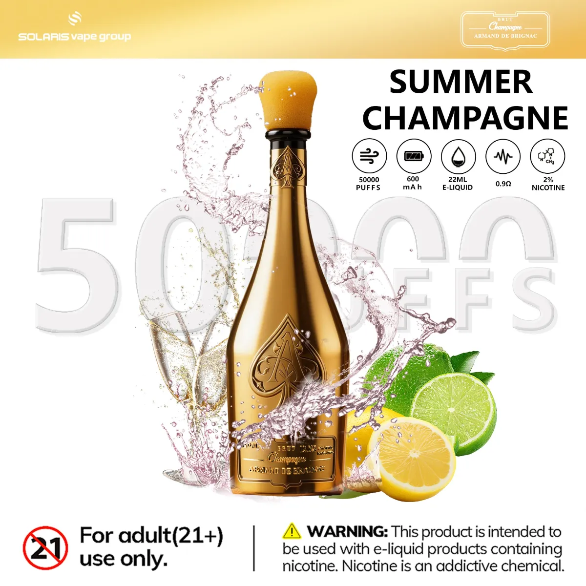 Solaris Champagne Vape 50k Disposable device image 2