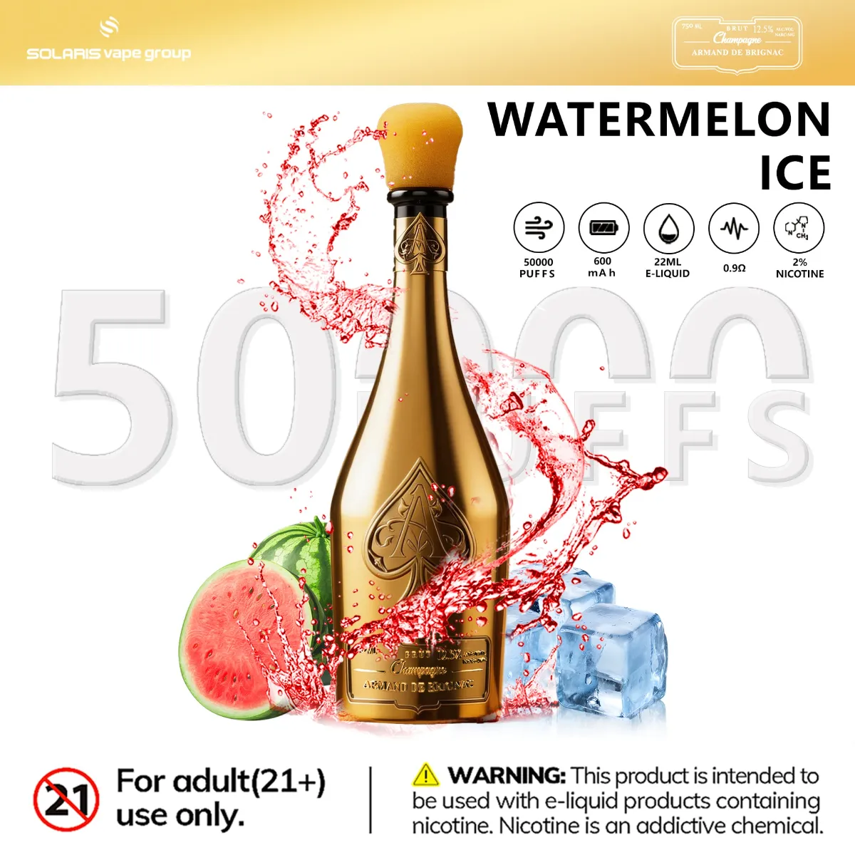 Solaris Champagne Vape 50k Disposable device detail 3