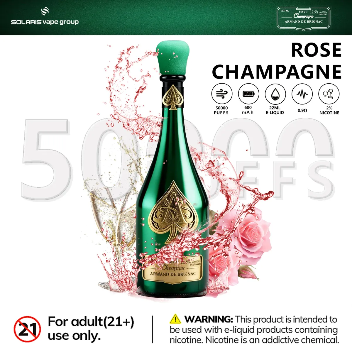 Solaris Champagne Vape 50k Disposable device detail 2