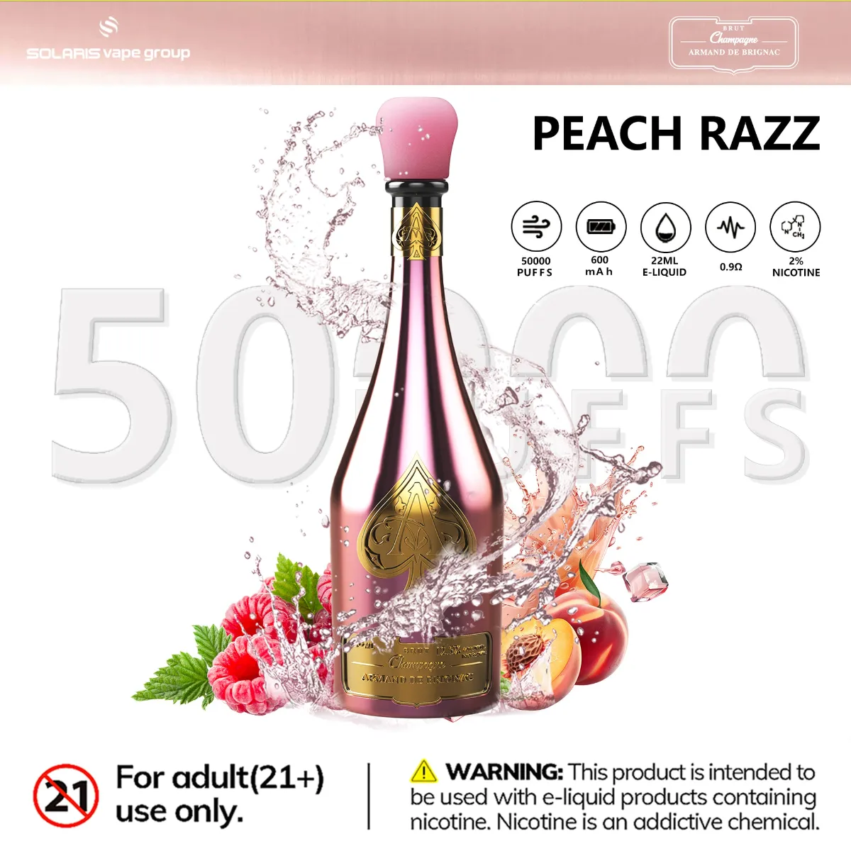 Solaris Champagne Vape 50k Disposable device design 2