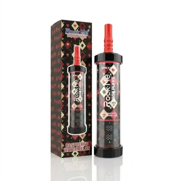 Diseño del dispositivo de vapeo desechable Rockme Sheesha de 50 000 caladas, modelo 2