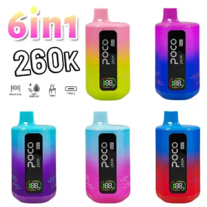 Dispositivo de vapeo desechable Poco 260k de 6 pulgadas