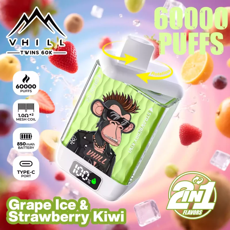 Détails sur la cigarette électronique jetable Vhill Twins Puffs