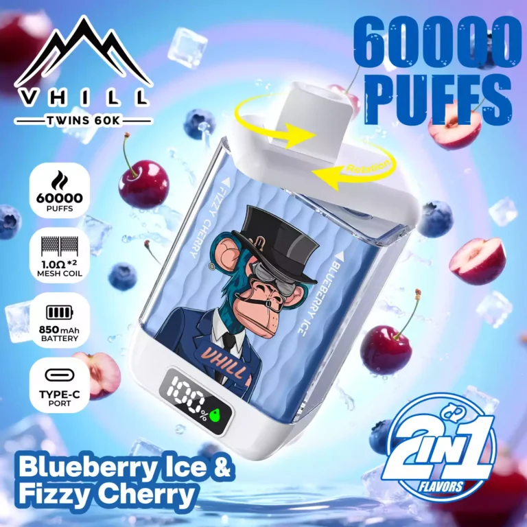 Conception de la cigarette électronique jetable Vhill Twins Puffs