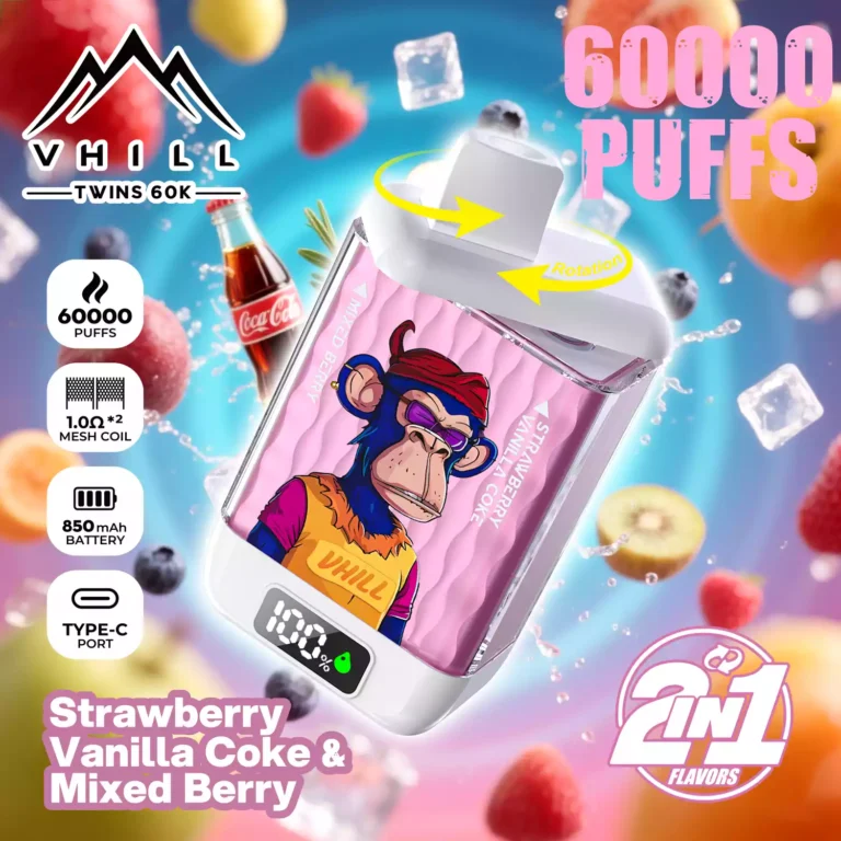 Présentation de la cigarette électronique jetable Vhill Twins Puffs