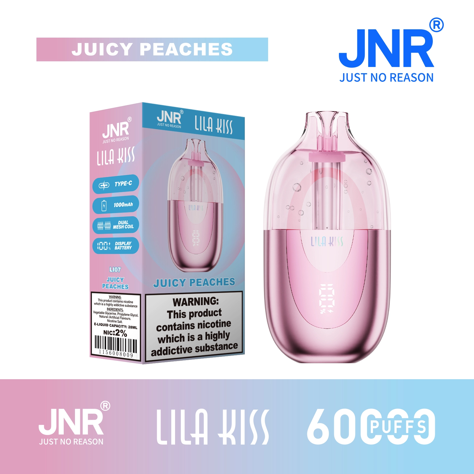 Jnr Lila Kiss Juicy Disposable Vape device