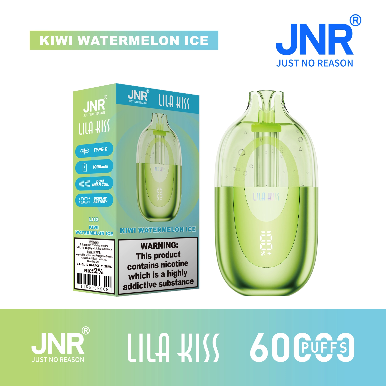 Jnr Lila Kiss Kiwi Disposable Vape device