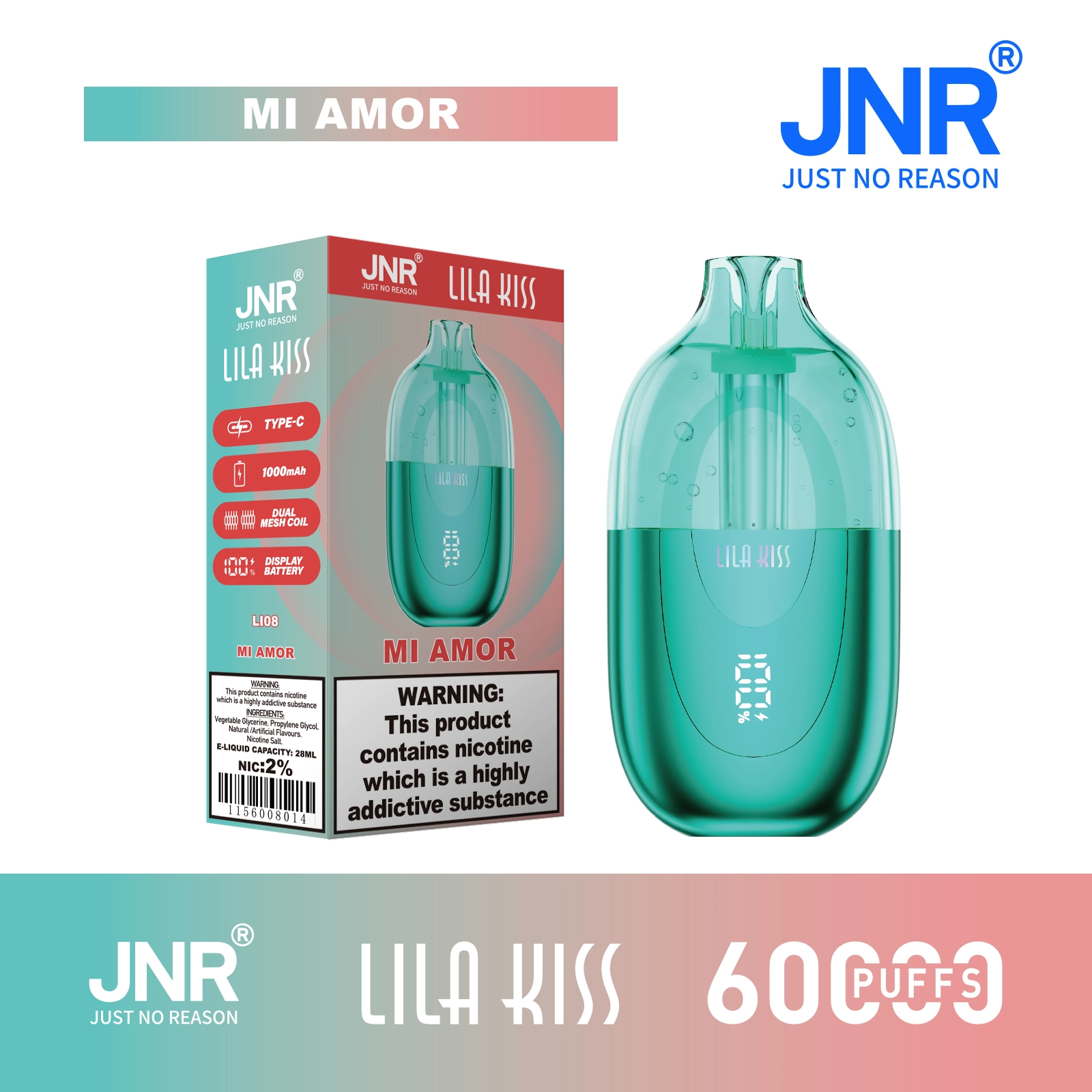 Jnr Lila Kiss Mi Disposable Vape device