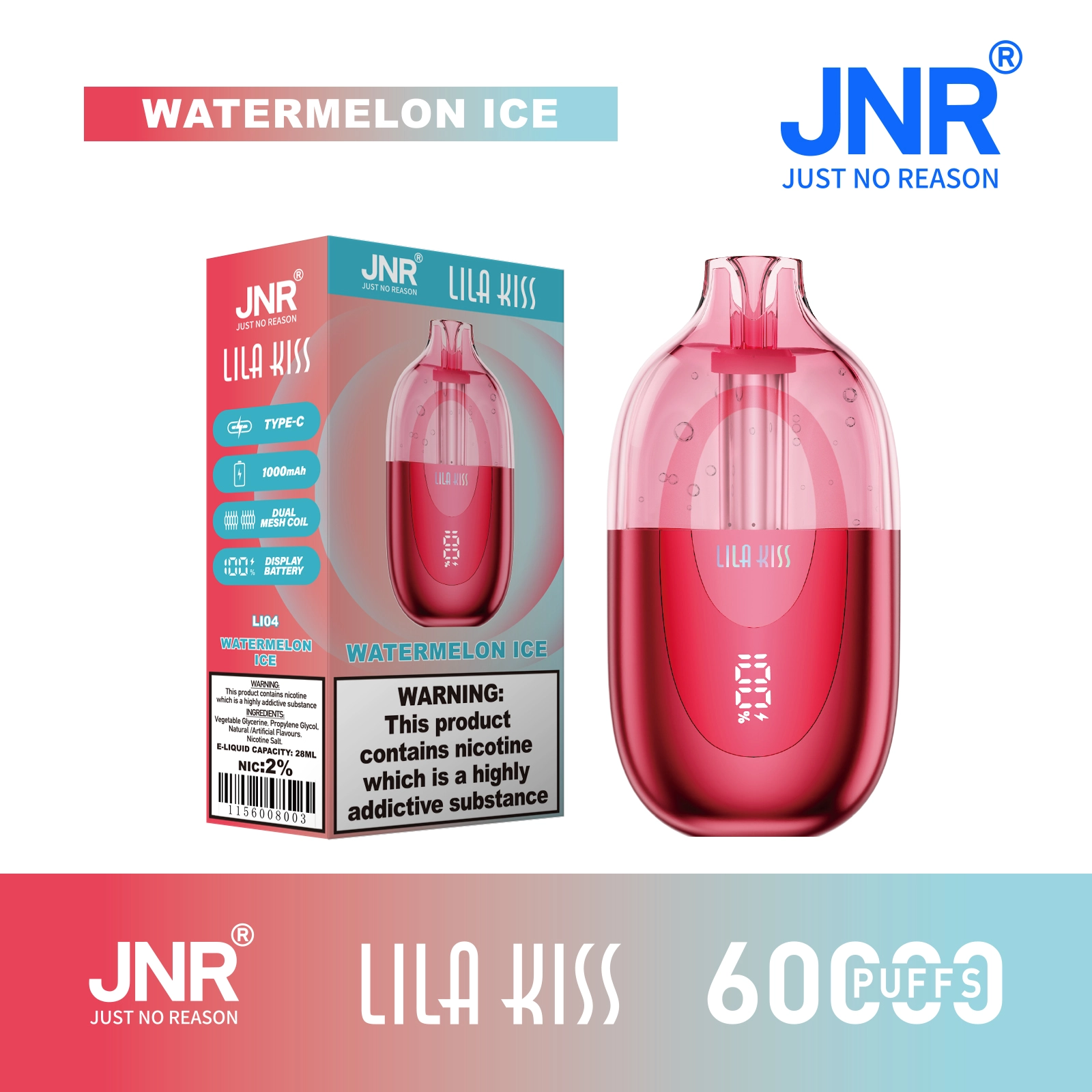 Jnr Lila Kiss Watermelon Disposable Vape device