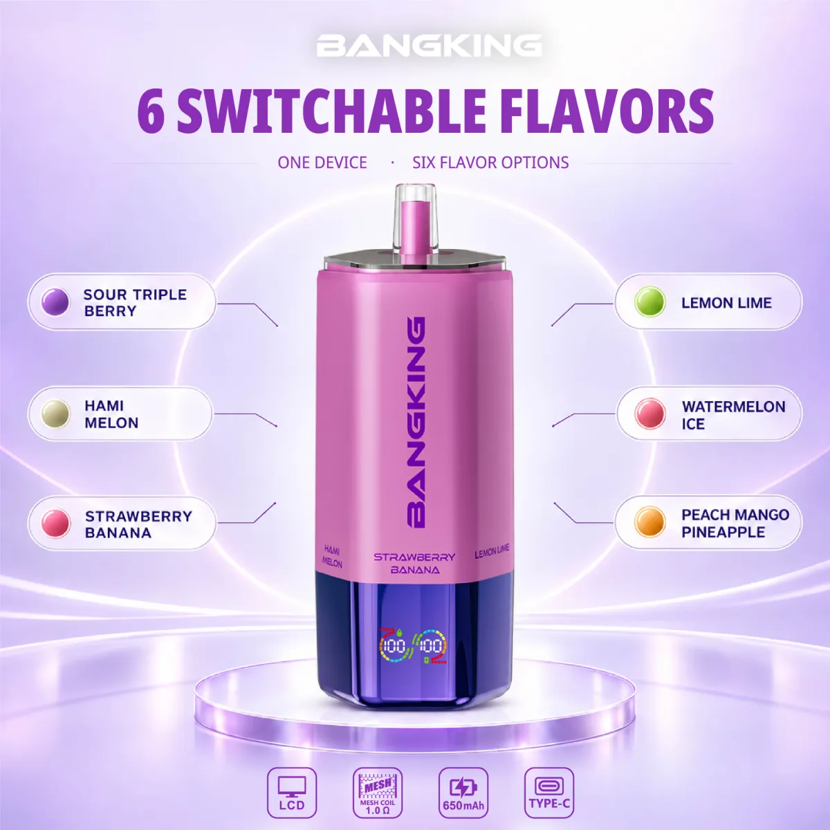 Bang King 360k 6in1 Disposable Vape device variant
