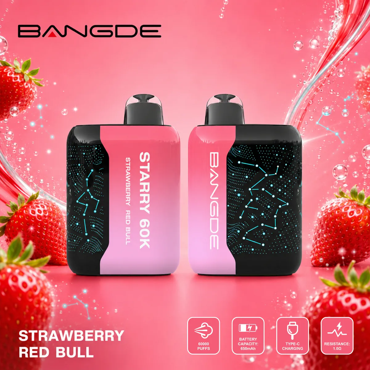 Bangde 60k Strawberry Red Disposable Vape device