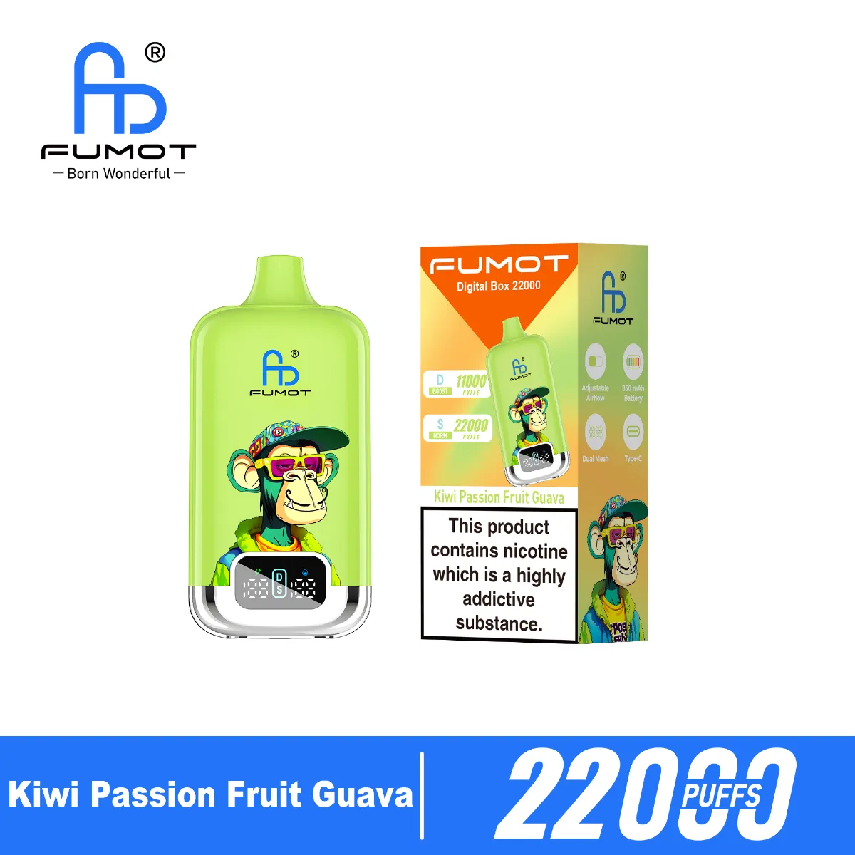 Fumot Digital Kiwi Passion Disposable Vape device