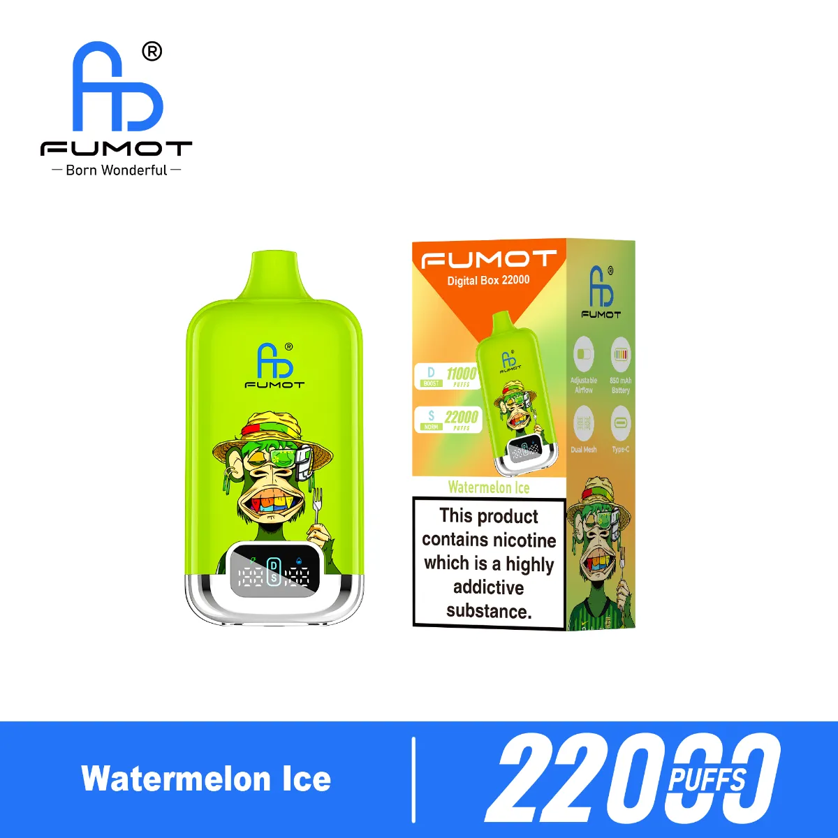 Fumot Digital Box Watermelon Disposable Vape device